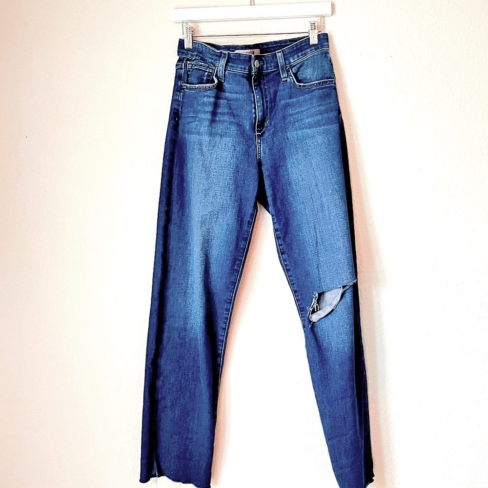 NWT Joe's Jeans boyfriend dark denim womens jeans with knee hole slit
